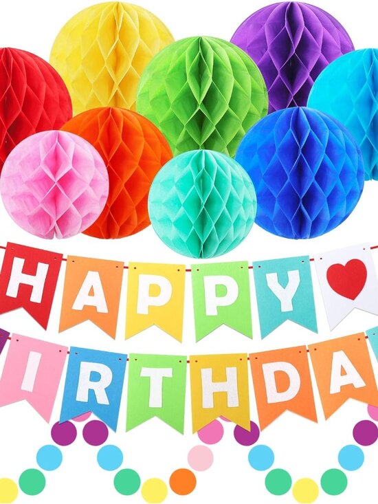 Other - Rainbow Paper Garland Decorations for Birthday Party Decor